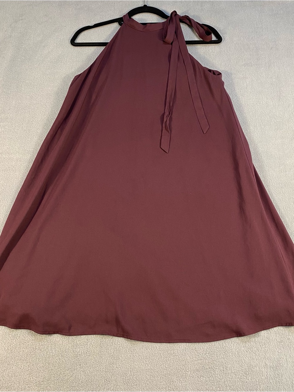 LOFT women’s One-Shoulder Tie Halter Dress in Plum/Mauve Swing Dress, lined, S